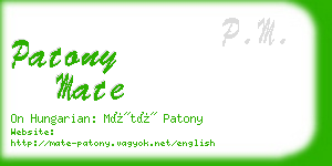 patony mate business card